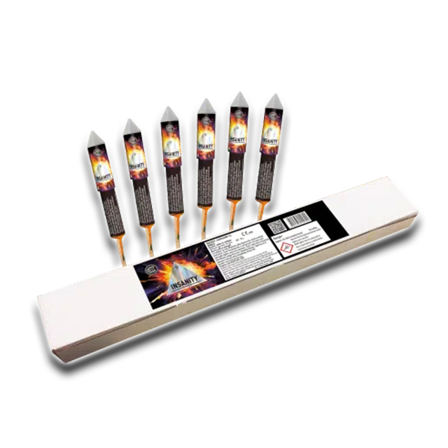 Insanity Rocket Pack | 6 x 1.3g Flash Rockets Celtic – The Fireworks Mine